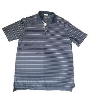 Peter Millar Summer Comfort Polo Men’s Medium Blue Stripe Performance Golf Shirt